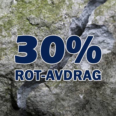 Läs mer om ROT-avdrag på skatteverkets hemsida ROT-avdrag vid bergspräckning